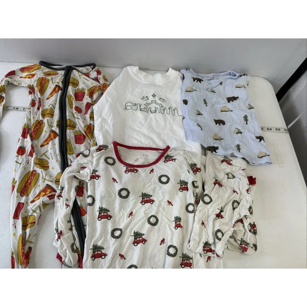 Kyte little sleepies 3T months 5pc lot Christmas Pajamas Bamboo Nativity top